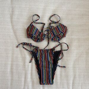 Heavy Manners Multicolor Striped Bikini